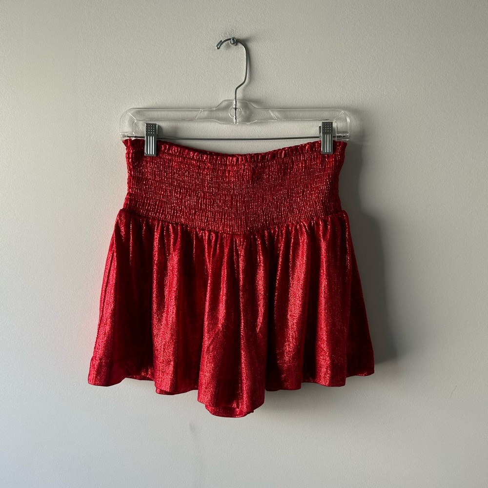 TCEC red shimmer shorts